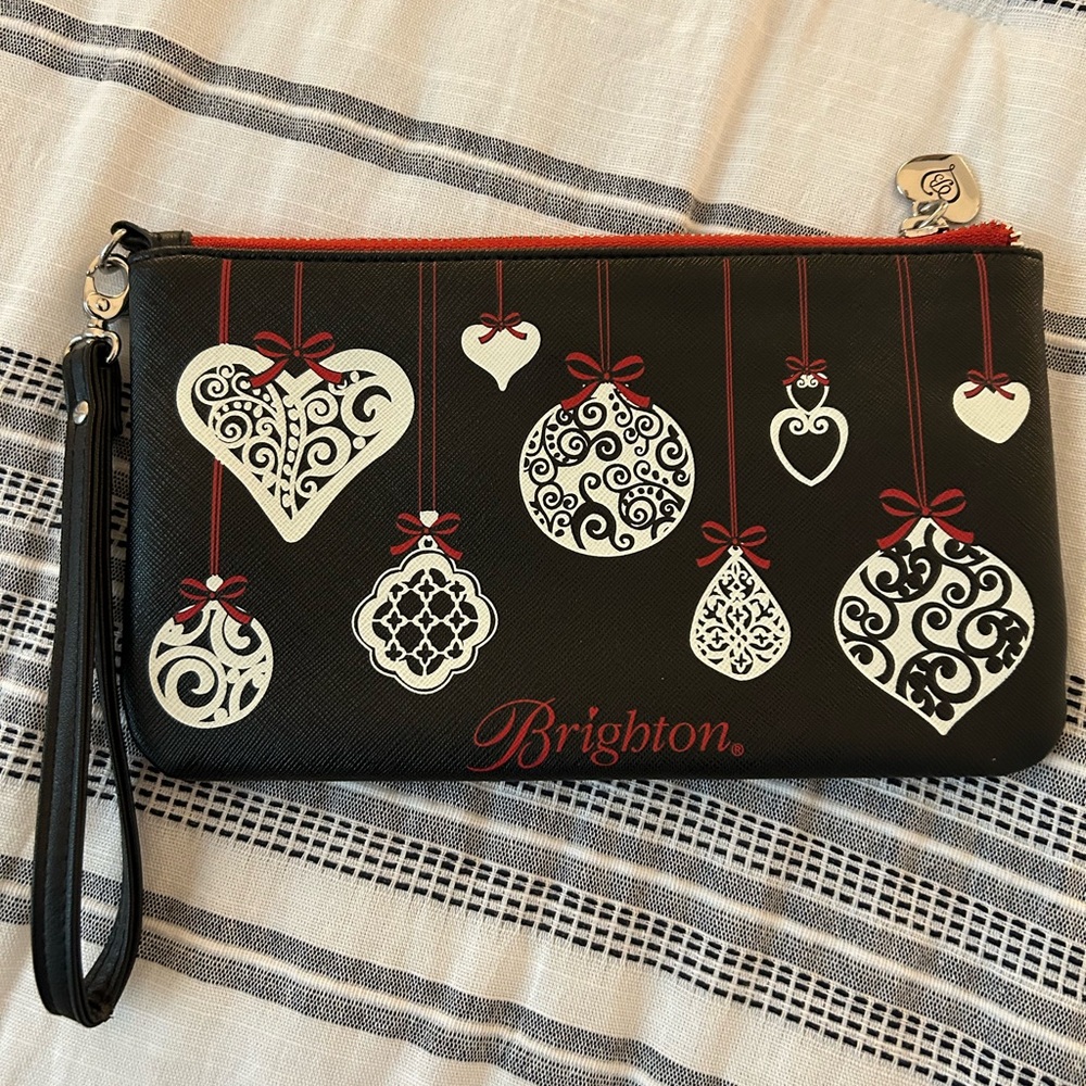 Brighton Black and White Ornament Wristlet